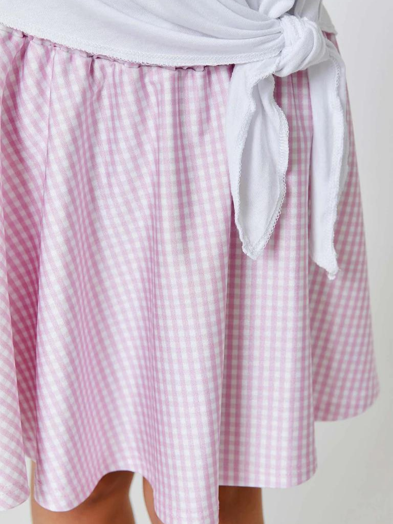 Pink Gingham Skater Skirt